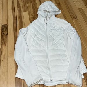 White Tek Gear jacket with hood and pockets